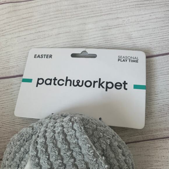 Patchwork Pet Bunny Rabbit and Carrot Dog Toy Crinkle Squeak Grunt Fetch 19"L - Picture 8 of 16